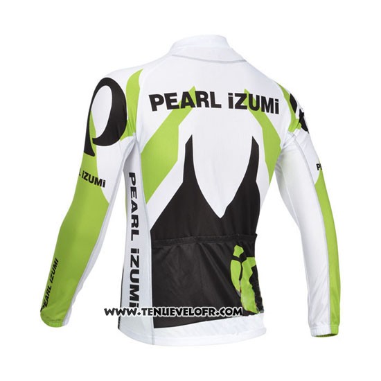 2013 Maillot Ciclismo Pearl Izumi Blanc et Vert Manches Longues et Cuissard